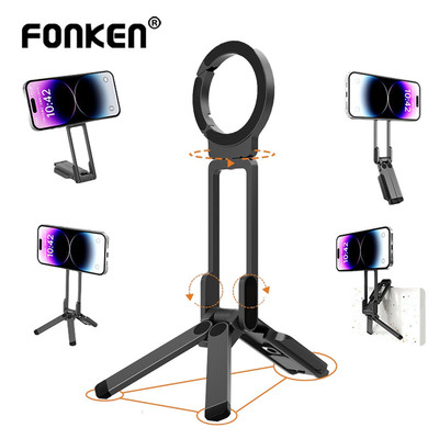 Fonken Giá đỡ điện thoại du lịch từ tính Kẹp xoay cho ba lô Selfie Giá đỡ điện thoại có thể gập lại để phát trực tiếp