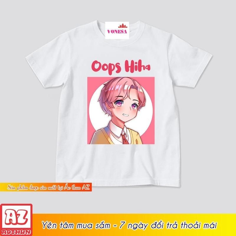 Áo thun in hình oops hiha game minecraft - Có size bé oop hiha M3241
