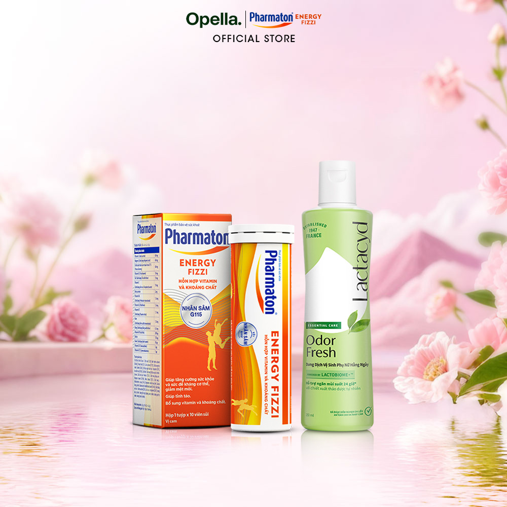 Bộ 1 DDVS phụ nữ Lactacyd Odor Fresh 250ml + 1 Thực phẩm bảo vệ sức khỏe Pharmaton Energy Fizzi