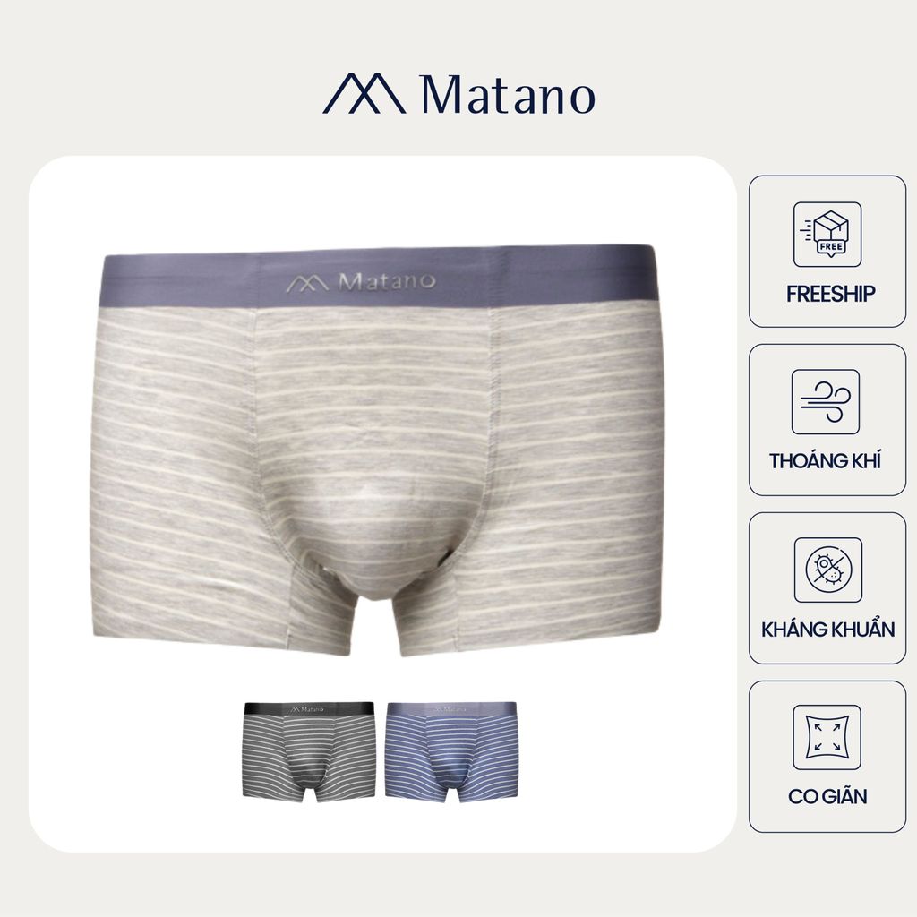 Quần Lót Boxer Nam Vải Modal Hoạ Tiết Sọc MATANO QL071 mềm mại, co giãn thoải mái, thoáng khí