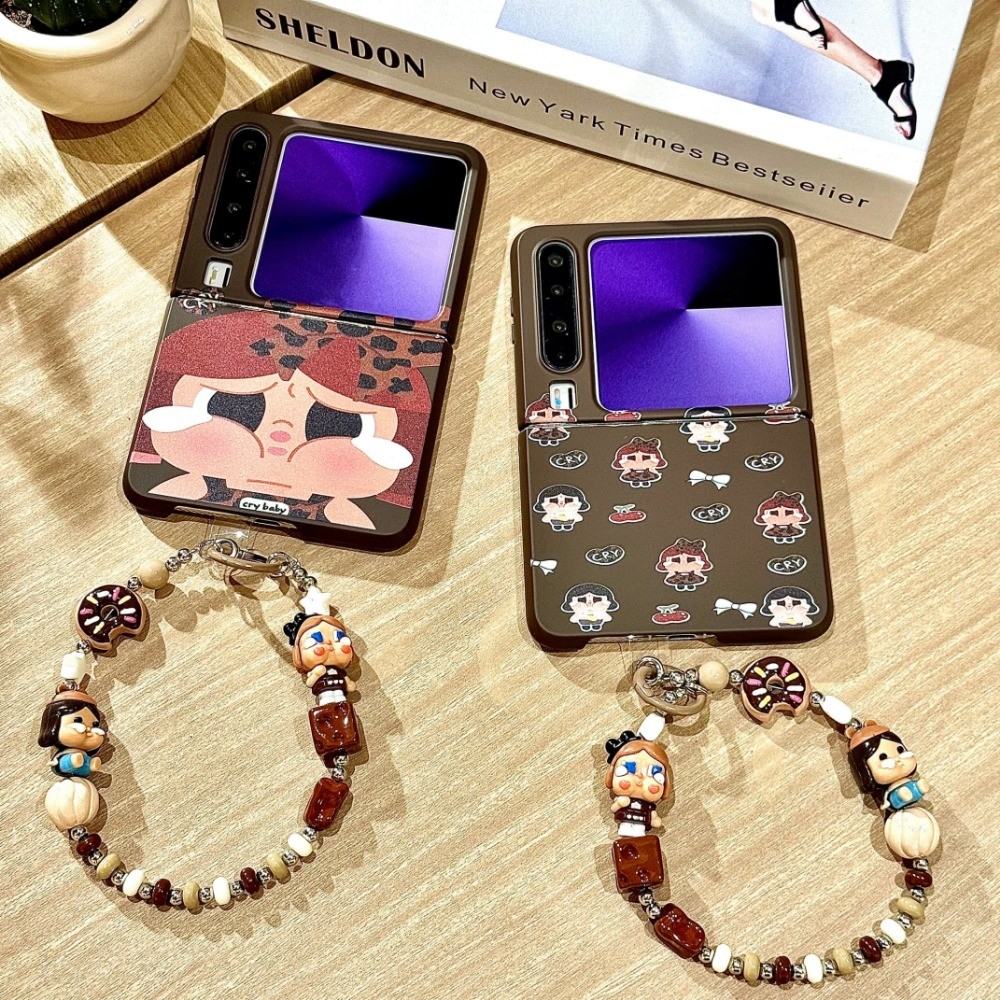 Ốp Lưng Cho Huawei Pura X Ốp Lưng CryBaby Vòng Tay Dây Đeo Tay Dây Xích Da Nâu Cảm Thấy Cứng PC Chốn