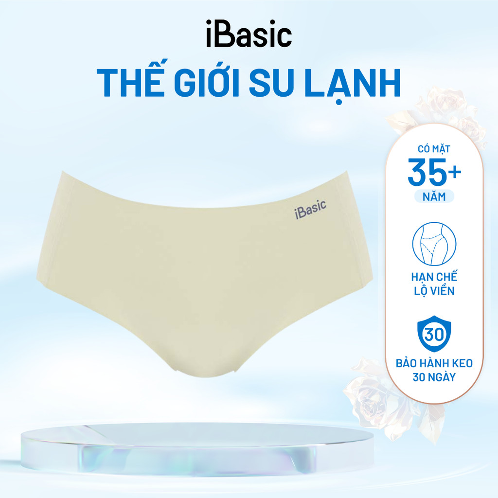 Quần lót nữ su không đường may iBasic lưng cao không lộ viền free cut phom hipster V029