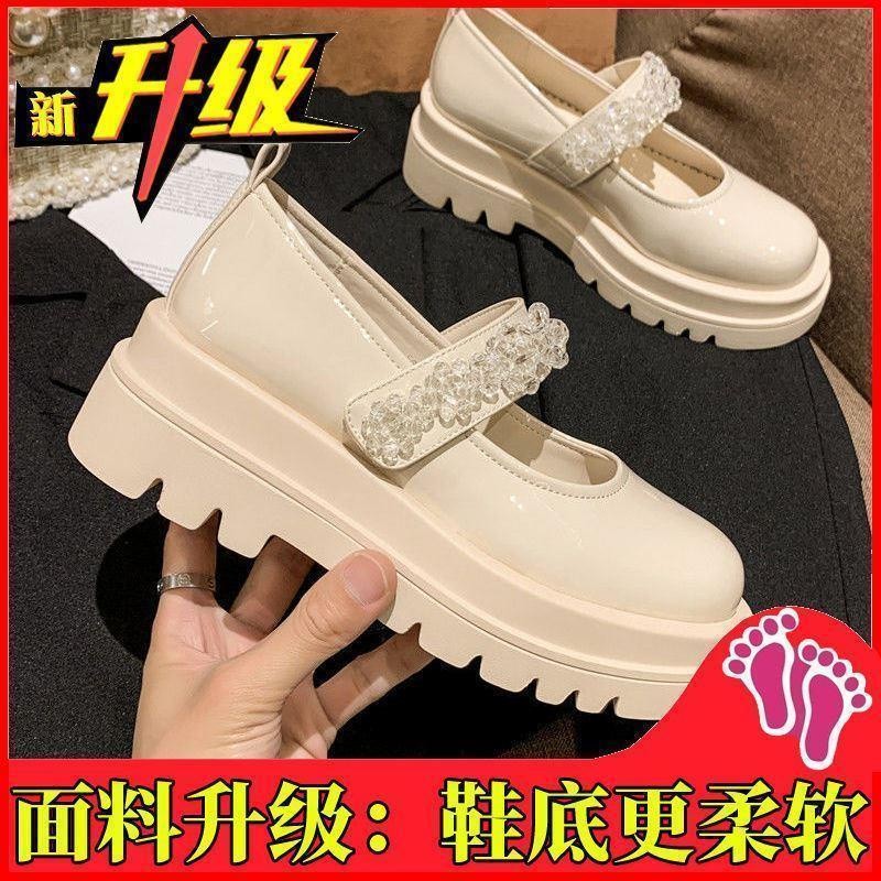 Giày da ZA8 Mary Jane--34-43 kích thước kim cương giả Mary Jane giày đơn cổ điển mới của Anh đế dày 