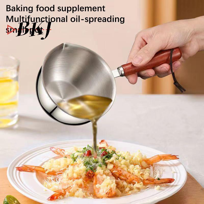 [KJ] Nồi Dầu Mini 410 Thép Không Gỉ 100ml Chảo Nướng Bơ Sốt Nhỏ [Mới]