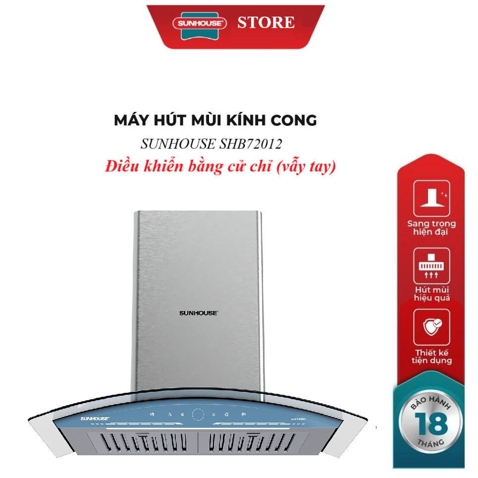MÁY HÚT MÙI KÍNH CONG SUNHOUSE SHB72012