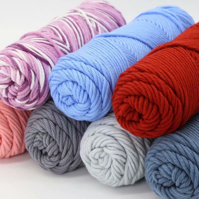 Len cotton Love cuộn 100gram, sợi dày dùng làm khăn, sợi đan, cotton sữa