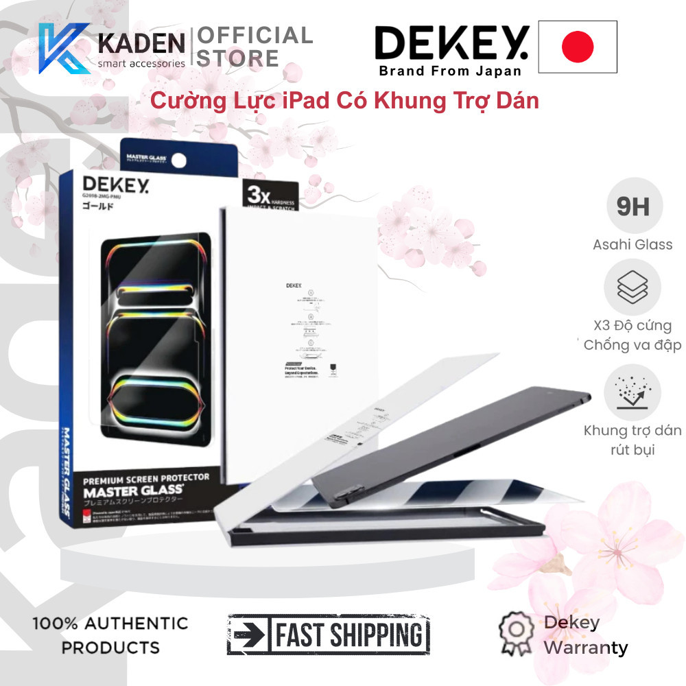 [Chính hãng] [Có Khung] Kính Cường Lực IPad 8.3"/9.7"/10.2"/10.5"/10.9"/11"/13"DEKEY 3D Premium-Hàng