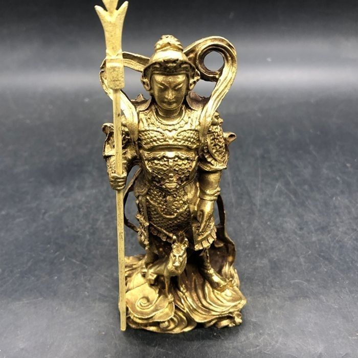 Đồng thau nguyên chất Erlang Shen Yang Yulangjun Đồ trang trí Zhenjun Tượng thần Tượng đồng Nhà Đồ đ