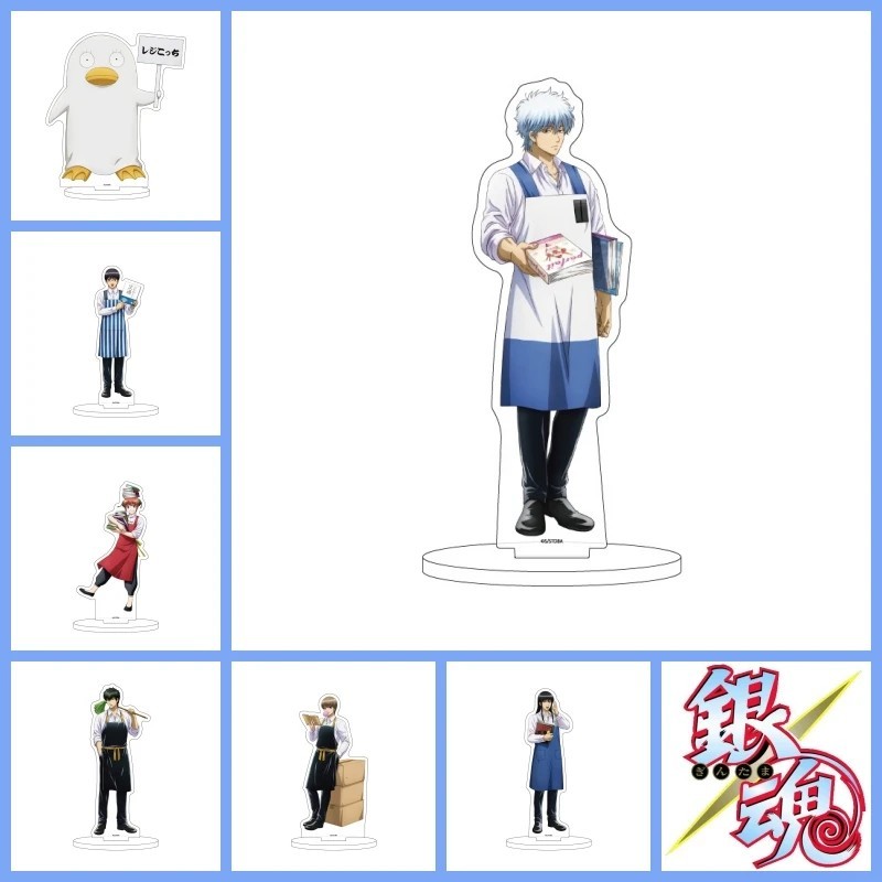 Standee Anime Gintama Mô Hình Acrylic Mica Trang Trí Bàn Học Nhân Vật Sakata Gintoki Kagura Hijikata