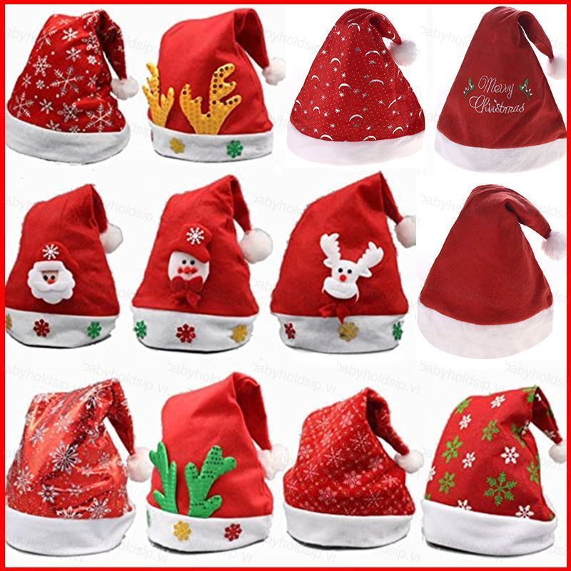 BS1 Giáng Sinh Ông Già Noel Mũ Cosplay Trẻ Em Người Lớn Phụ Kiện Kích Thước Xmas Dự Tiệc Cung Cấp Ng