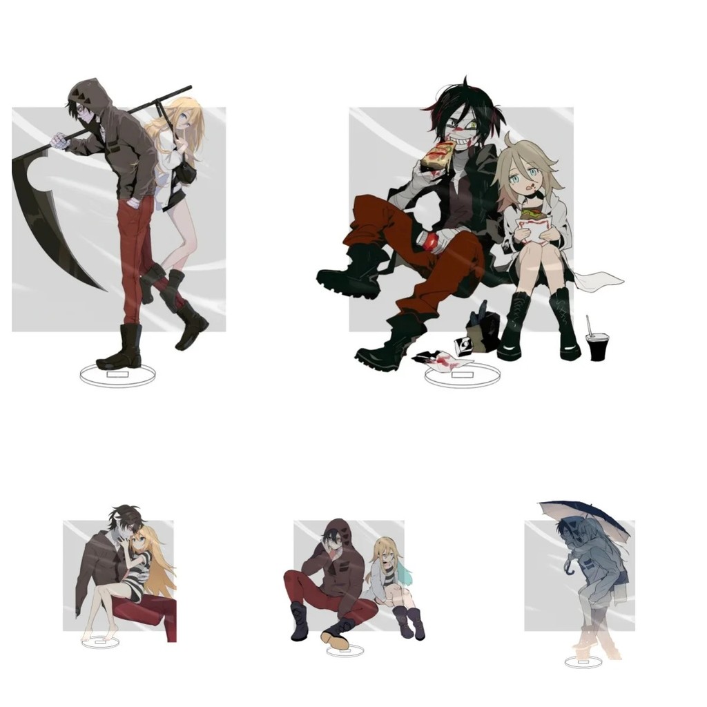 Standee Anime Angels of Death Mô hình Mica Rachel Gardner Ray Isaac Foster Zack Trang trí bàn học de