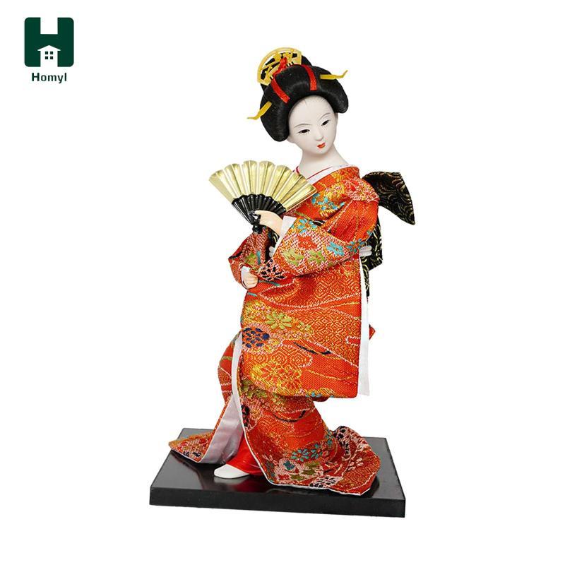 Homyl colorfulland 12 '' Búp bê Geisha Kimono Nhật Bản Dân tộc Các bức tượng nhỏ Geisha cho