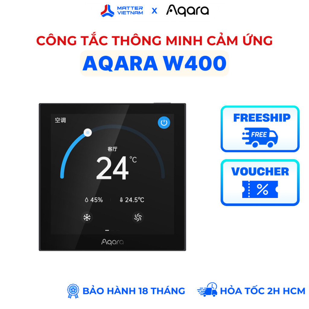 Công Tắc Điều Nhiệt Aqara W400 (VRF, FCU) - BẢN QUỐC TẾ