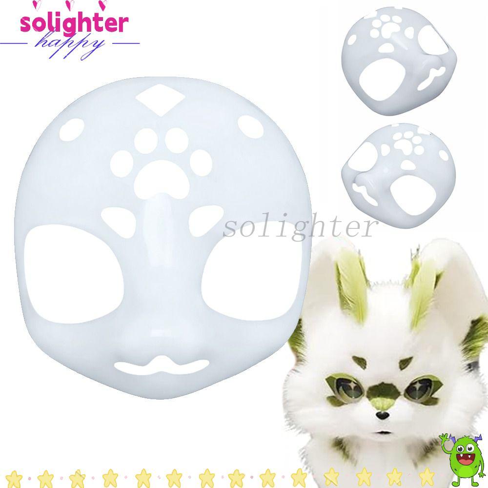 SOLIGHTER Đầu Mèo Đầu Lâu Cosplay Kigurumi Dáng Yêu Anime