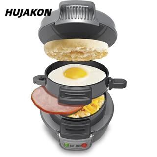 Máy làm đồ ăn sáng Mini HUJAKON, Máy làm bánh mì kẹp đa chức năng 220V 110V, Máy làm bánh mì kẹp chống dính di động Phích cắm EU
