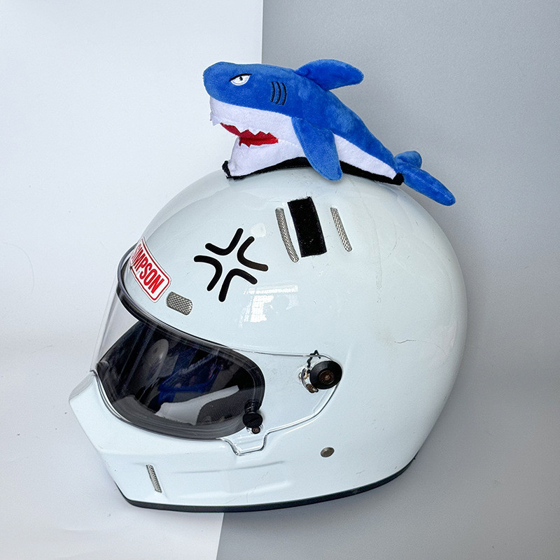 【Ready Stock】 Motorcycle Helmet Decoration Doll Shark Ski Helmet Accessories Quick Release Velcro Un