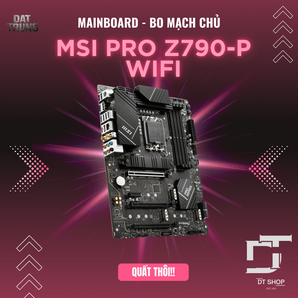 MSI PRO Z790-P WIFI Motherboard - Intel Z790, Socket 1700, ATX, 4 RAM Slots, DDR5, 2.5 Gigabit LAN C