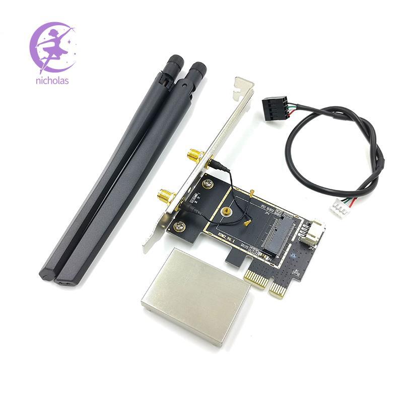 Bộ chuyển đổi thẻ WiFi PCIE Bluetooth Băng tần kép Thẻ mạng không dây Repetidor Adaptador cho máy tí