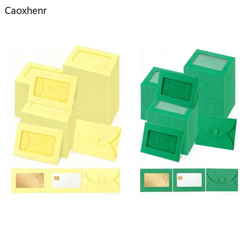 Caoxhenr 50 Chiếc Giấy Kraft Phong Bì Lời Mời Phong Bì Bưu Thiếp Phong Bì Kraft Phong Bì Nhiều Màu S