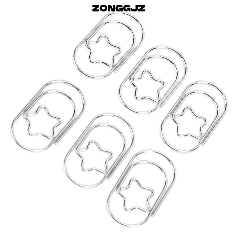 ZONGGJZ 100 Kẹp Giấy Hình Ngôi Sao, Kẹp Giấy Hình Ngôi Sao Mạ Điện Kim Loại Hình Ngôi Sao, Bạc / Vàn