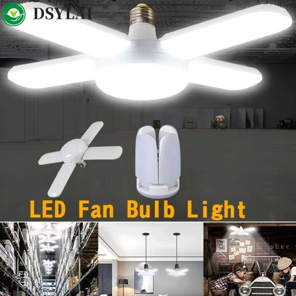 Bóng đèn LED DSYLAI E27, Bóng đèn LED hình quạt màu trắng có thể điều chỉnh độ sáng, Bóng đèn E27 65