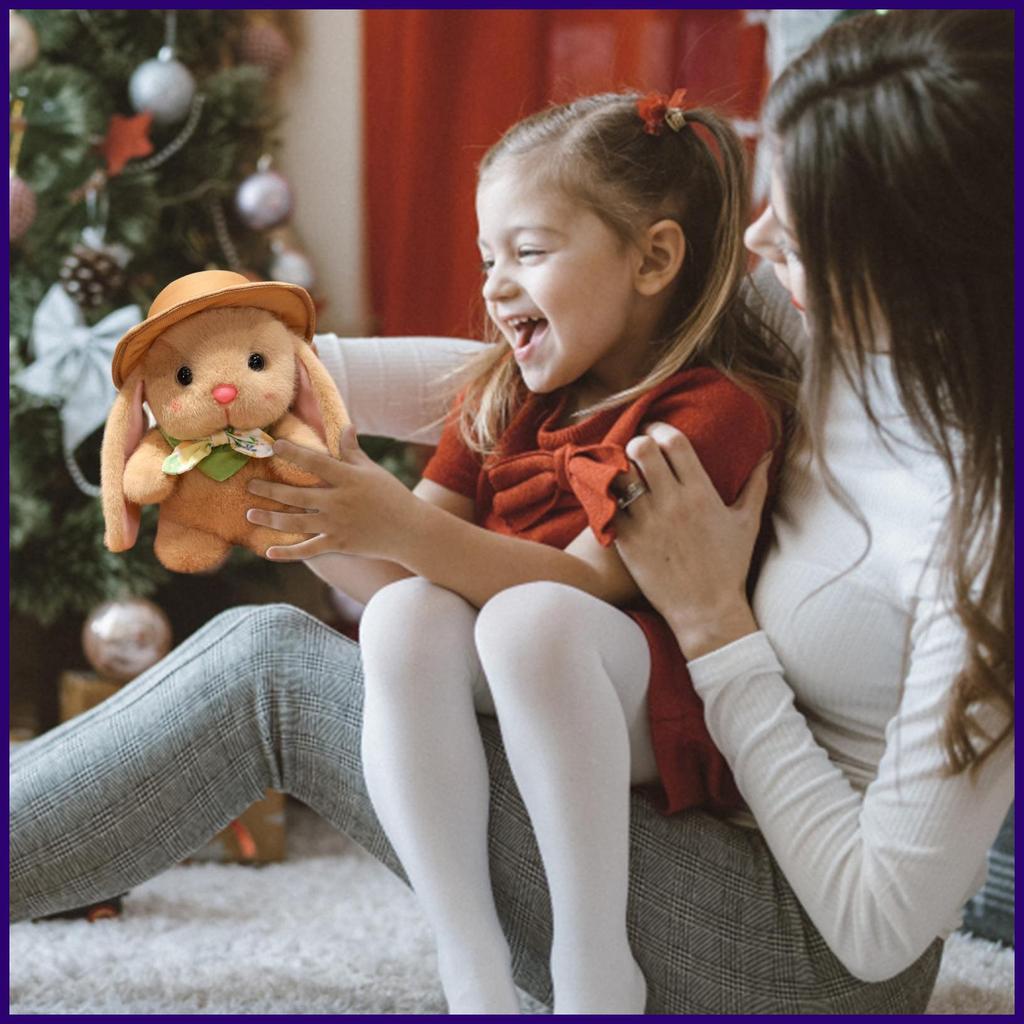 Thỏ Thú Nhồi Bông Mềm Búp Bê Có Thể Nhồi Bông Thỏ Có Mũ Và Nơ Cho Giỏ Lễ Phục Sinh Mầm Non Sinh Nhật