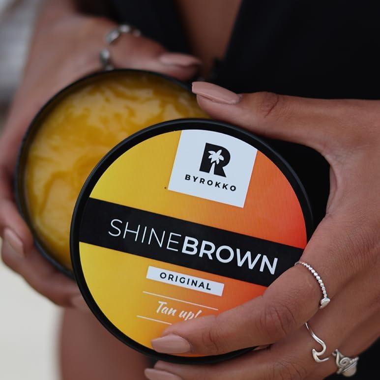 BYROKKO Shine Brown Tanning 210ml -Fast, Bronzing Sunbed & Outdoor Cream with Natural Oils for, Hydr