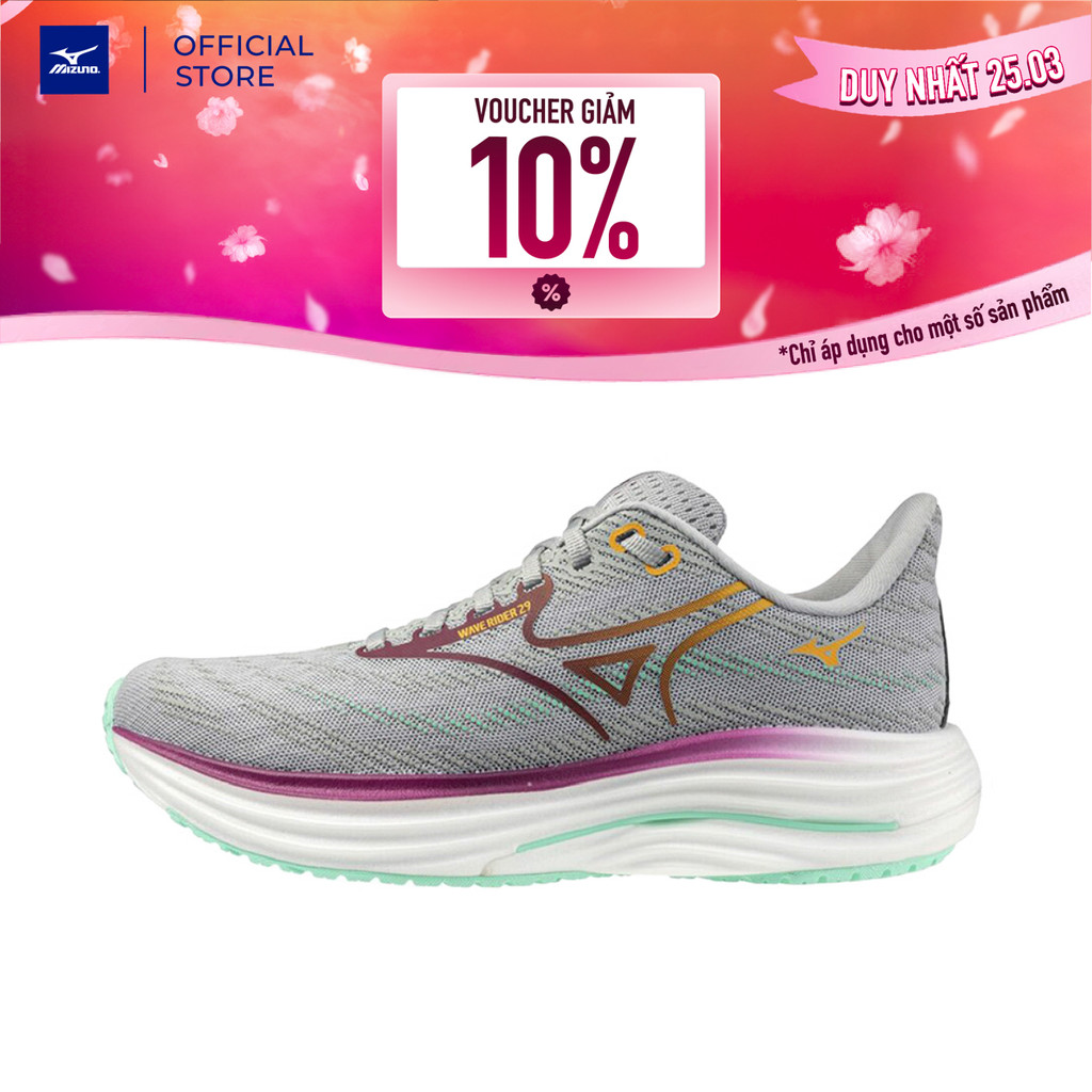 Giày Chạy Bộ Nữ Mizuno Wave Rider 29 - Xám - J1GD250324