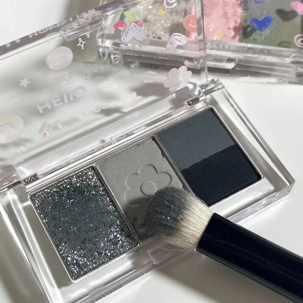 Kho Báu Cấp Chất Lượng Cao JADED JADED Jiada 2022 Phong Cách Mới Bỏ Túi Phấn Mắt Bảng Bốn Màu Đen Ho