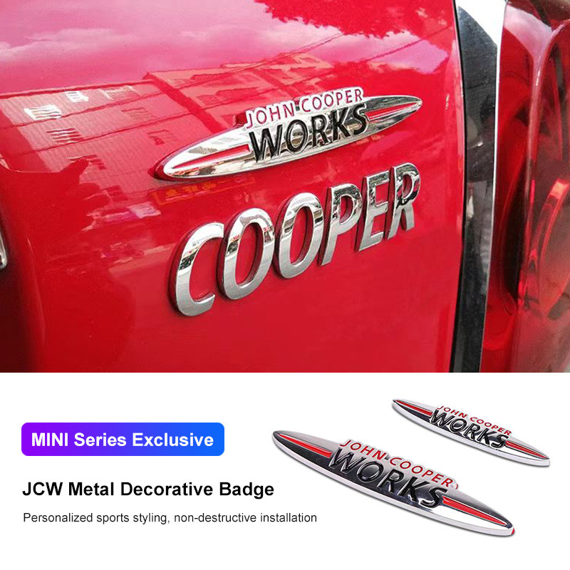 JCW Kim Loại Huy Hiệu Xe Thân Nhãn Dán Phụ Kiện Trang Trí Cho MINI R55 R56 R60 R61 One Cooper JCW Co
