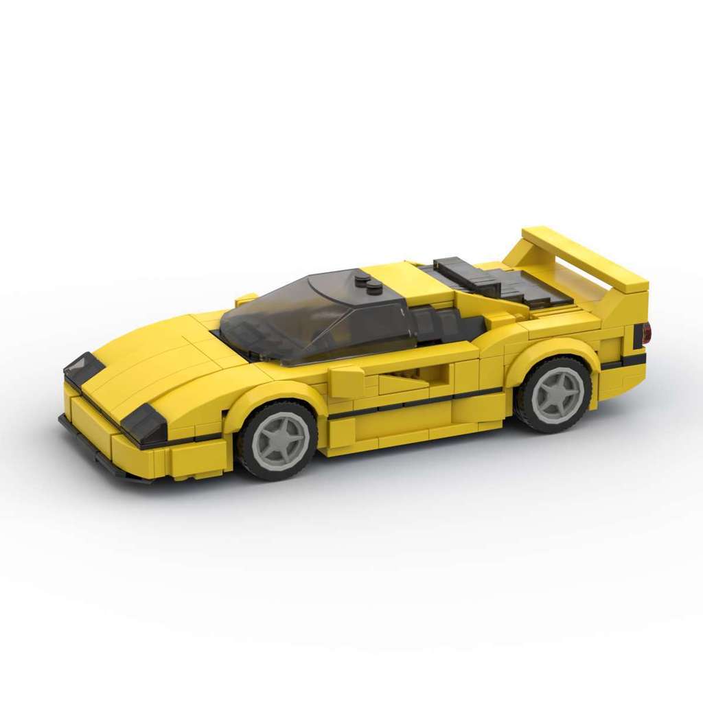 Tương thích với Lego MOC Ferrari F40 Đồ trang trí mô hình sáng tạo Xe speed8 Lưới lắp ráp ô tô Khối 