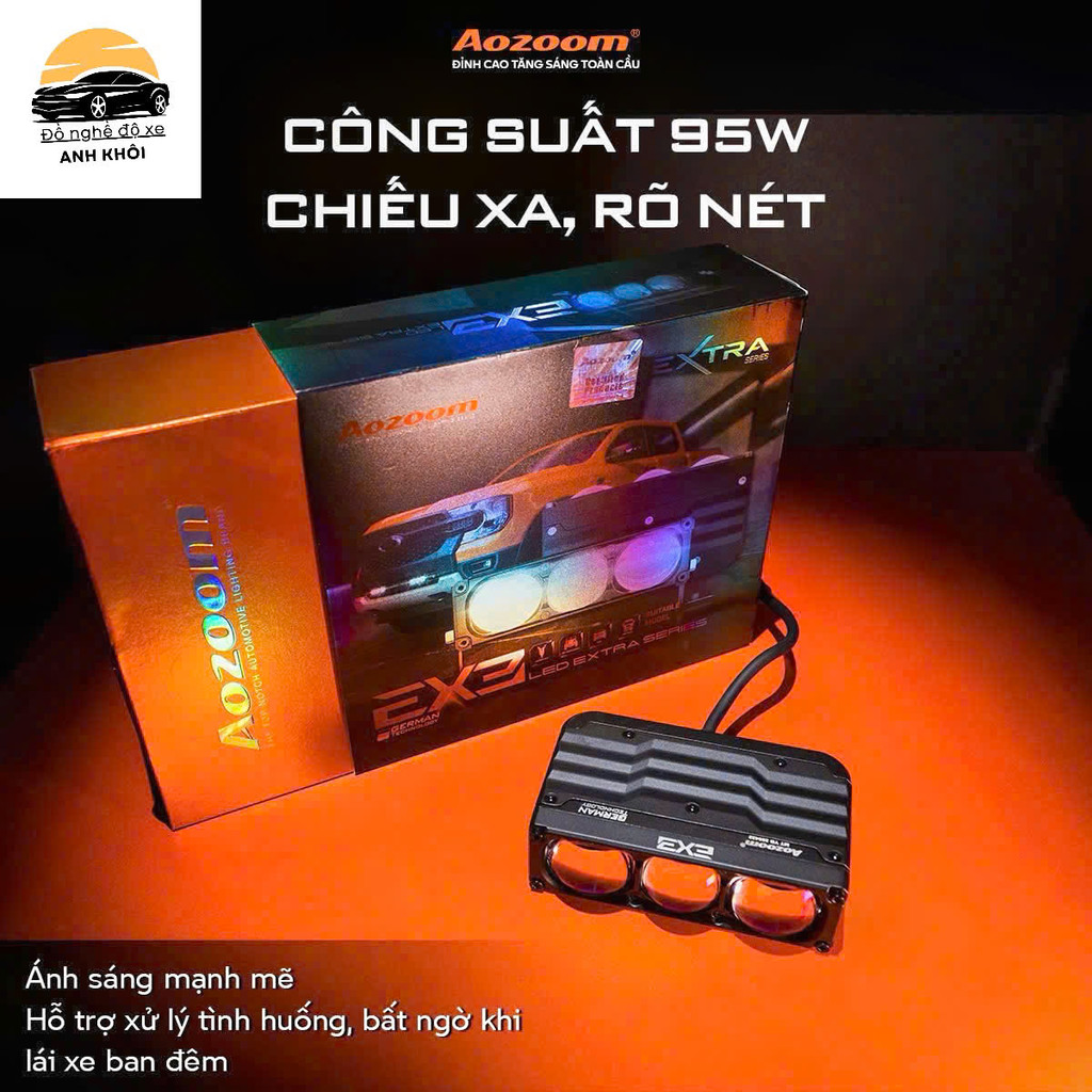 Bi LED Trợ Sáng Aozoom EX3, hiệu suất cao chiếu xa 95W