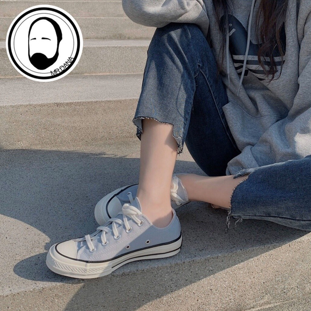 Thời trang 20th Century Canvas 70s Màu xám Giày thể thao nam Cổ cao Xanh nhạt 2UDJ