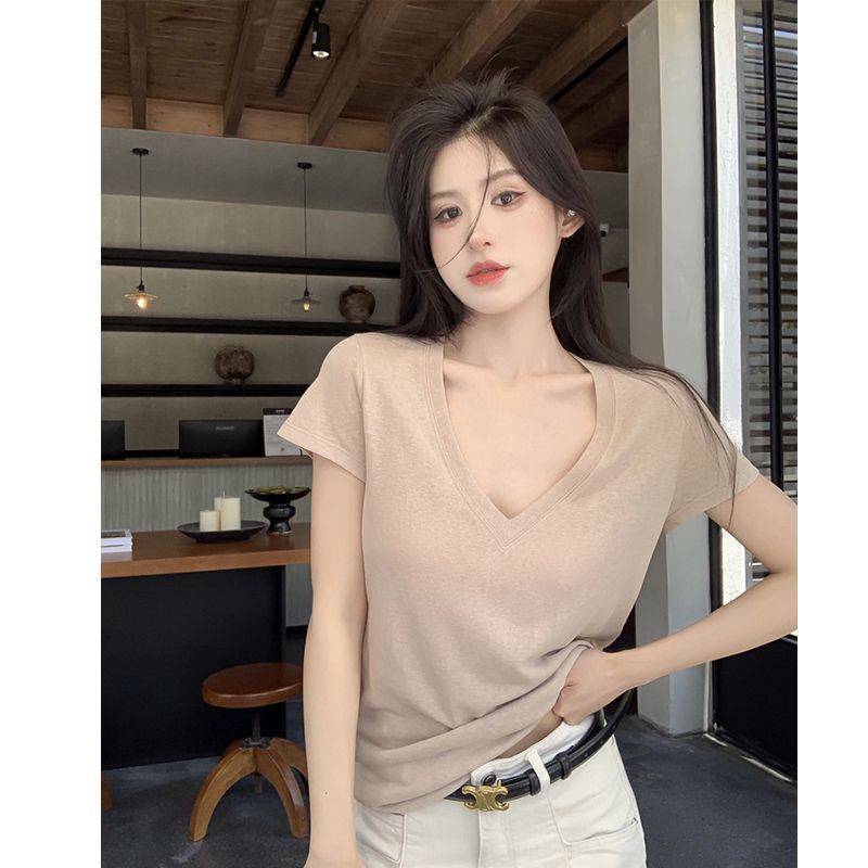 Áo chống nắngTrễ Vai Ovesize mỏng cổ chữ V màu trắng Hàn Quốc dành cho nữ | BigBuy360 - bigbuy360.vn