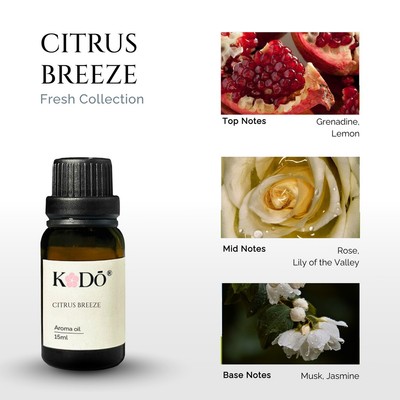 Tinh Dầu Nước Hoa KODO Citrus Breeze - Hương Thơm Citrus Tươi Mát, Thoáng Đãng, Dễ Chịu