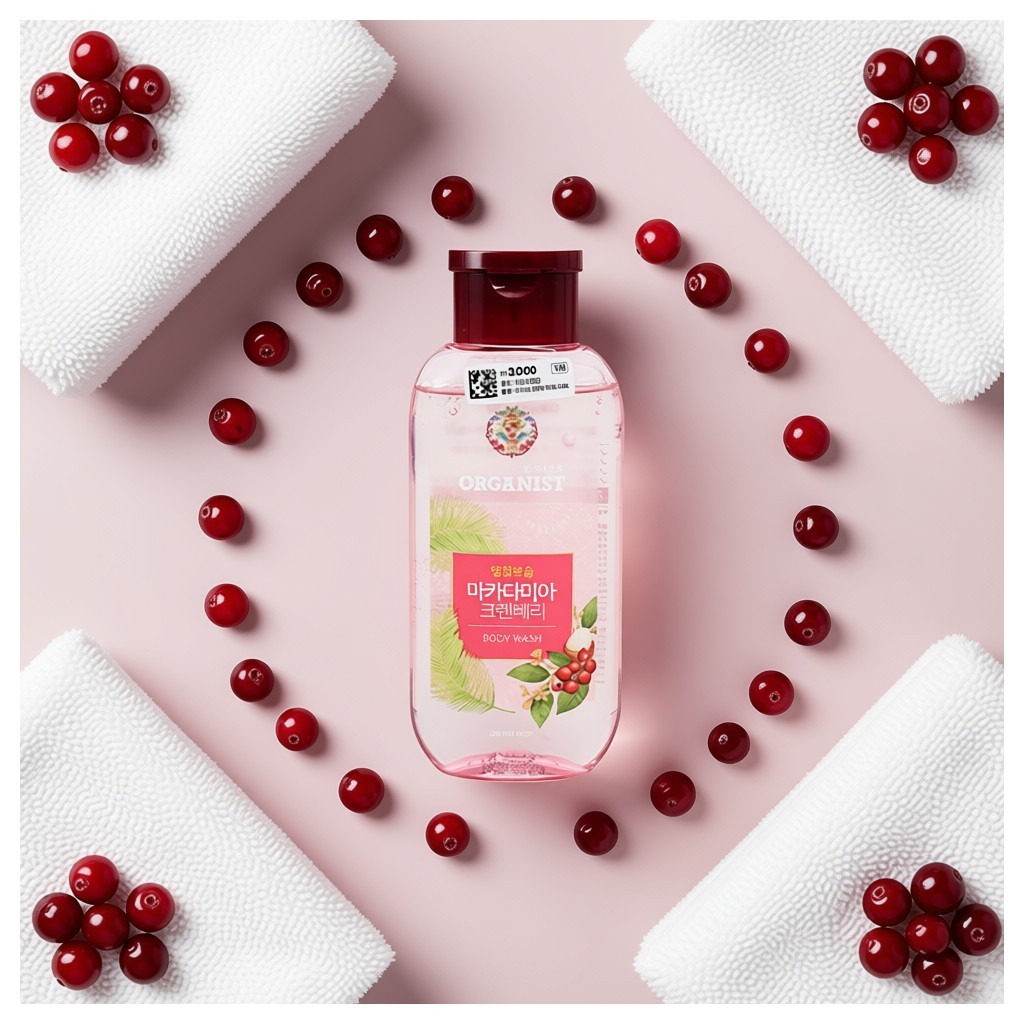 [daiso] Organist Cranberry Body Wash, 200ml, 1pc / Sữa tắm Hàn Quốc / Hương nam việt quất / Chính hã
