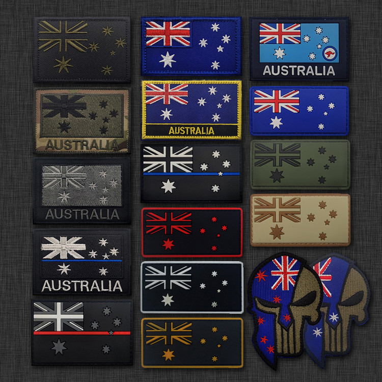 Spot Goods#Australia Australian Embroidered Flag Armband Velcro Morale Badge Patch Embroidered Badge