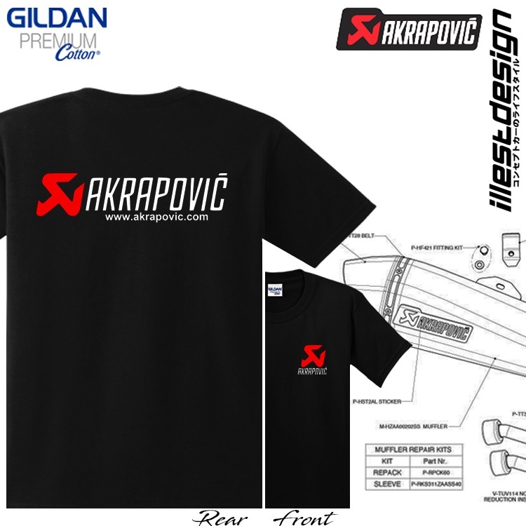 Moto Tees: Áo thun thiết kế Logo Akrapovic. R15m R7 R6 R1m Mt09 Mt10 Ninja H2r Zx6r 1299 S1000rrsv4r