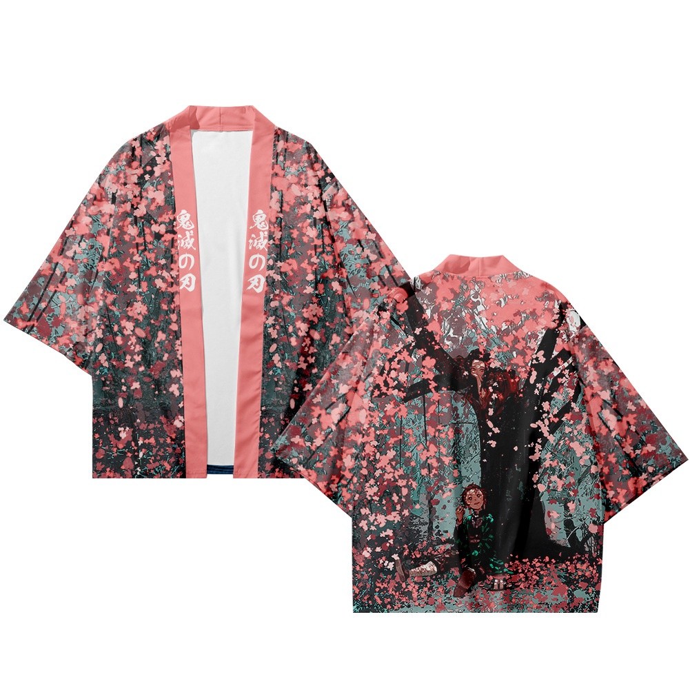 Anime Demon Slayer Kimono Zenitsu Tanjirou Cosplay Haori Áo Cardigan Đồ Họa Áo Khoác Ngoài