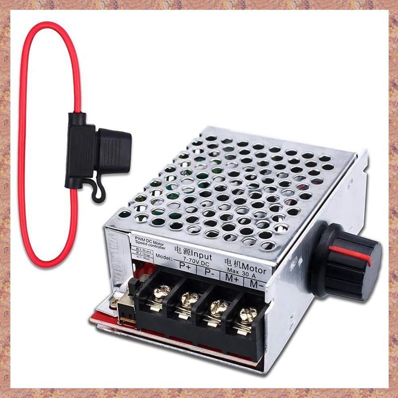 7-70V 30A Bộ điều khiển tốc độ động cơ DC DC Điều khiển công tắc 12V 24V 36V 48V với cầu chì 30 Amp 