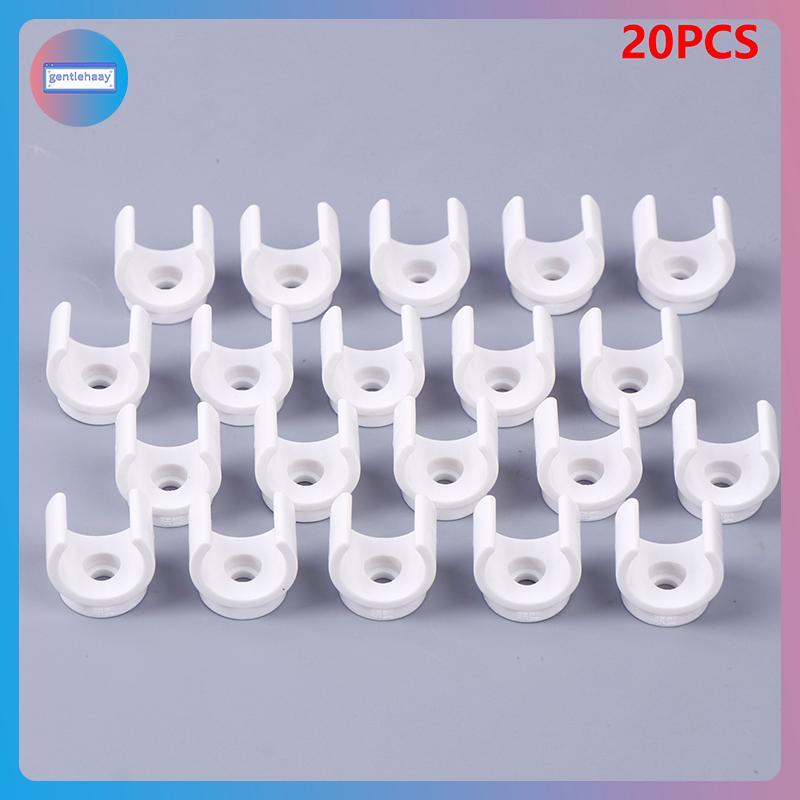 GG 20 Chiếc 20 Mm PVC Ống Nước Kẹp Kẹp Đầu Nối Phù Hợp Cho 0.5 / 0.79 Inch OD Khay TV Ống Móc Treo Ố