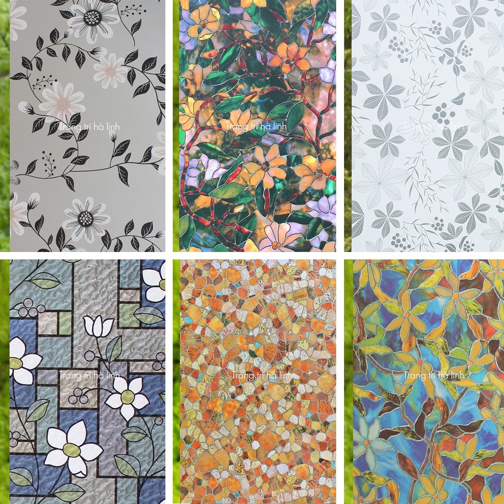 DKM26 - Decal dán kính 3d cao cấp dày hoa văn đẹp, giấy dán kính mờ cửa sổ phòng ngủ văn phòng nhà t