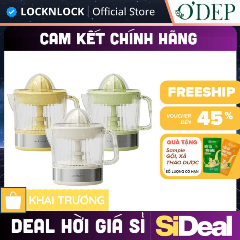 Máy vắt cam LocknLock Citrus Juicer EJJ244 40W 700ml, Hàng chính hãng, xoay ép hai chiều - SIDEAL SI