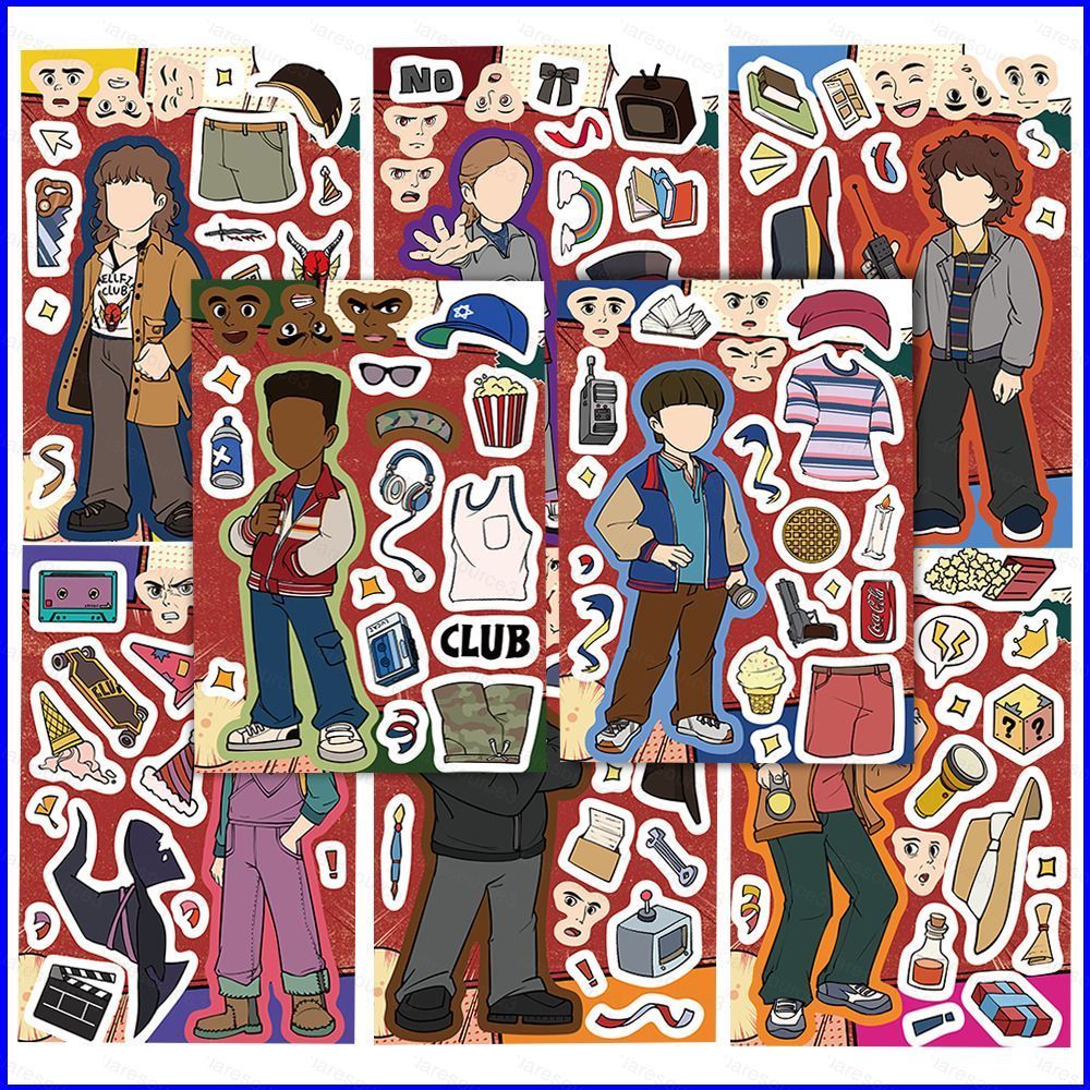 SQ3 8 Tờ / bộ Stranger Things 5 Mike Wheeler Dán Graffiti Laptop Hành Lý Chống Thấm Nước Trang Trí Q