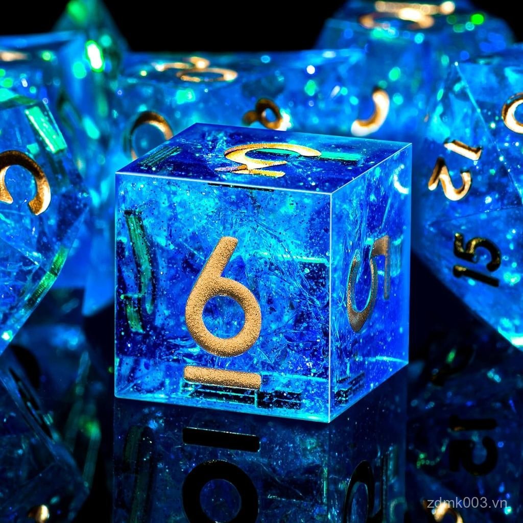 AUSTOR 7-Die DND Dice Set Handmade Sharp Edge Polyhedral Dice cho Dungeons and Dragons D & D RPG MTG