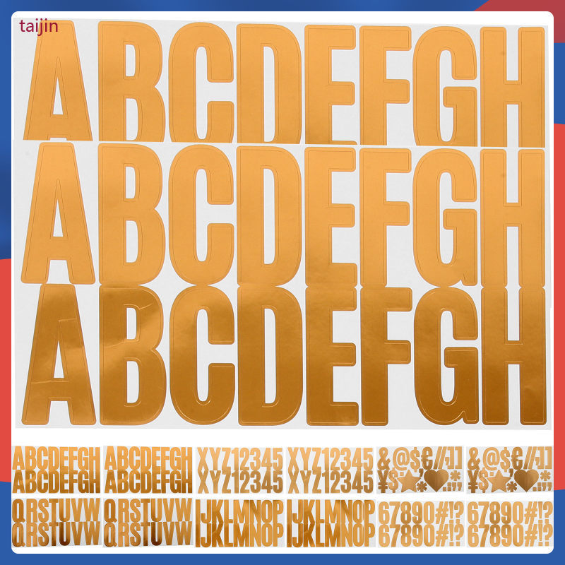 24 Chiếc Vàng Vinyl Chữ Cái Bảng Chữ Cái Dán Tự Dính Trang Trí Cho Hộp Thư Xe taijin