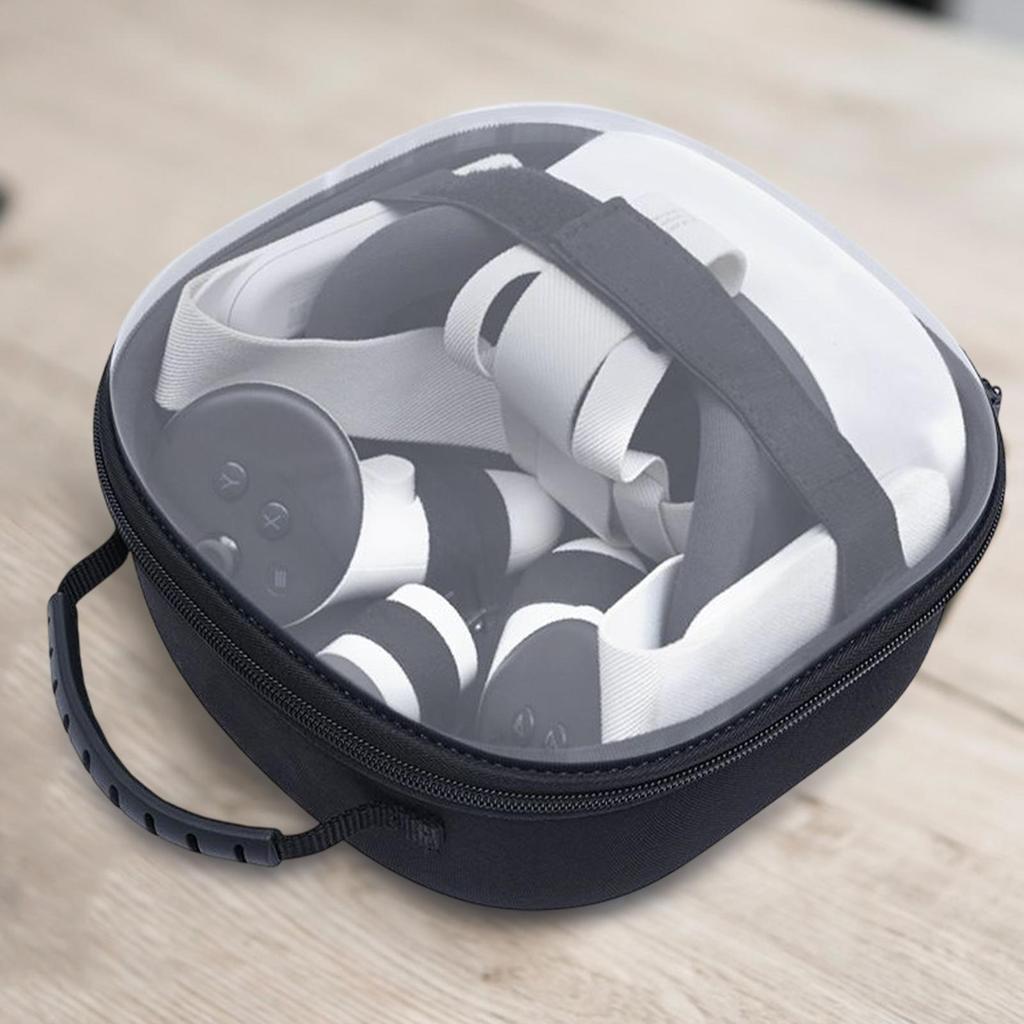 For Oculus Meta Quest 3S/Quest 3/Quest 2 Hard Carrying Case Partitioned Travel Pouch Headset Carry C