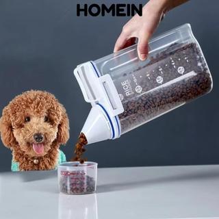 Hộp đựng thức ăn cho chó HOMEIN, Hộp đựng thức ăn cho thú cưng dung tích lớn chống ẩm, Nhựa bền 1,5kg / 2kg Hộp đựng kín khí dễ dàng làm sạch Hộp đựng thức ăn cho thú cưng