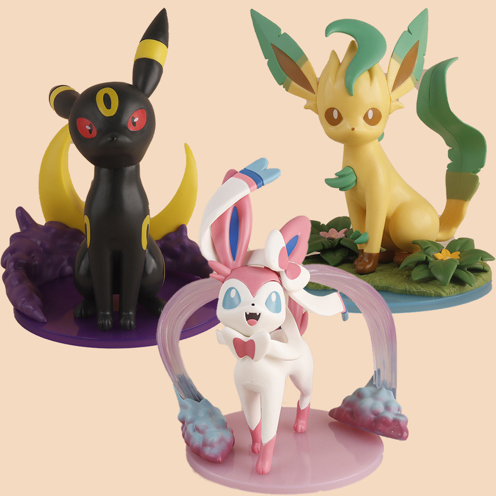Eevee Family Hình Fairy Eevee Moon Leaf Eevee Elf Trang trí máy tính để bàn Pokemon Pokémon 4.6