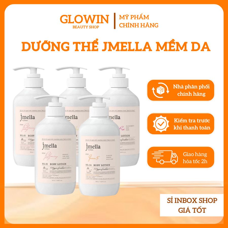 Sữa Dưỡng Thể Hương Nước Hoa Jmella 500ml Body Lotion Jmella In France Dưỡng Sáng Da Tự Nhiên - Glow